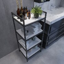 Kúpeľňová skrinka Saint (Biela + Čierna)