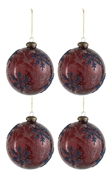 Dekoratívny predmet Jolipa Vianočná dekorácia Exquisite Sapphire (10x10x10cm) (Modrá + Červená)