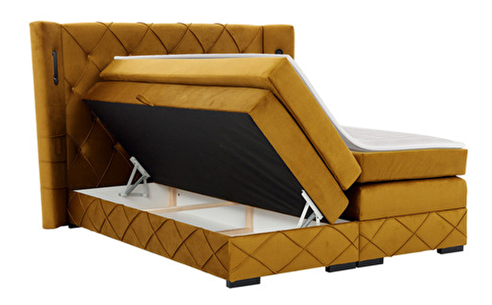 Manželská posteľ Boxspring 180 cm Banjul Lux (burgundy) *bazár