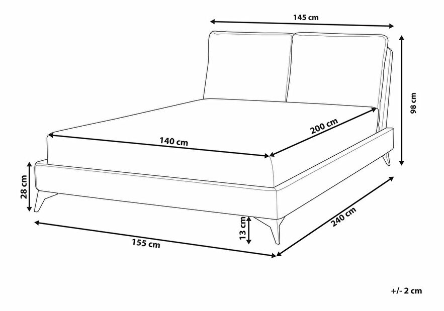 Manželská posteľ 140 cm Mellody (béžová) (s roštom)