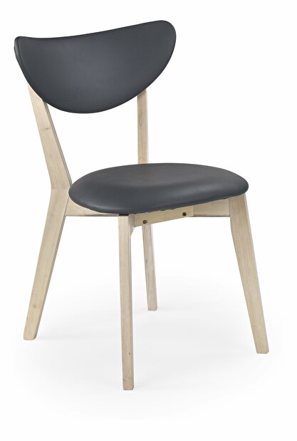 Jedálenská stolička Polo (white washed wood + sivá)