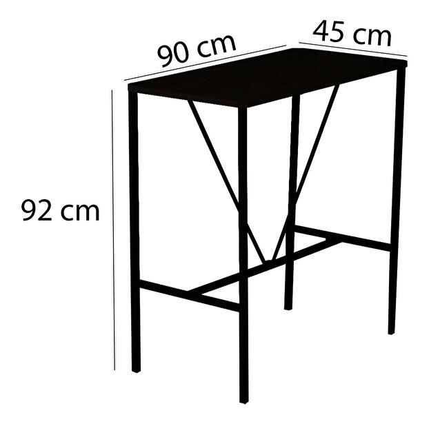 Barový stôl Nathaniel (orech + čierna)