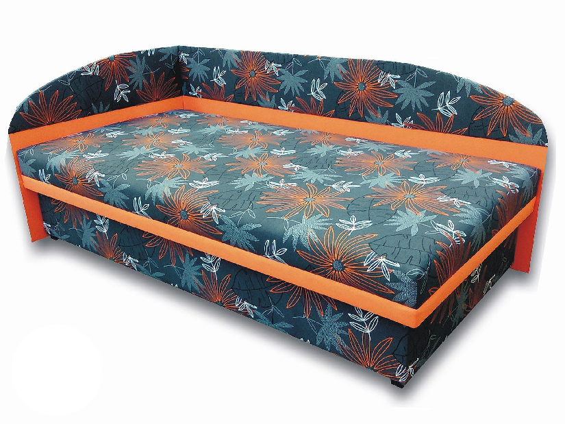 Jednolôžková posteľ (váľanda) 100 cm Suzanna (Oranžová x104 + Valeriana vol 830) (L) *výpredaj
