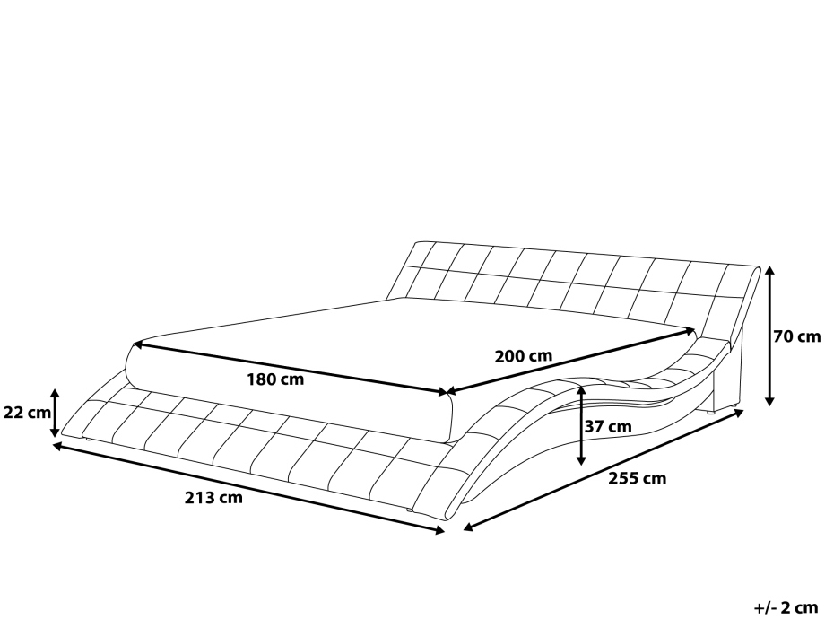 Manželská posteľ 180 cm VICHA (s roštom) (sivá)
