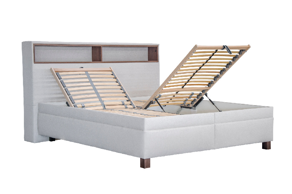 Manželská posteľ 180 cm Blanár Orson (biely krém) (s roštom)