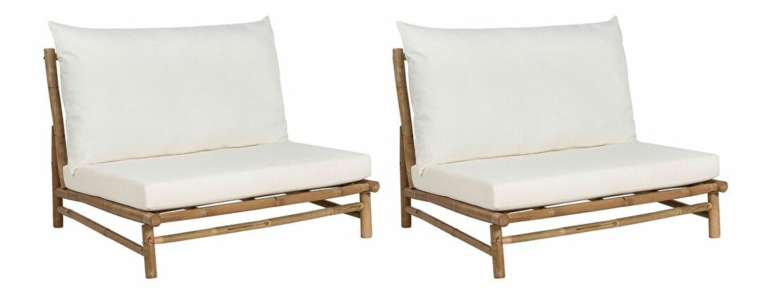 Set 2 ks záhradných stoličiek Theta (svetlé drevo + biela) 