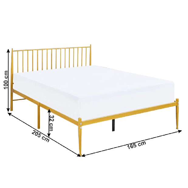Manželská posteľ 160 cm Zaira (s roštom) (zlatá) *výpredaj