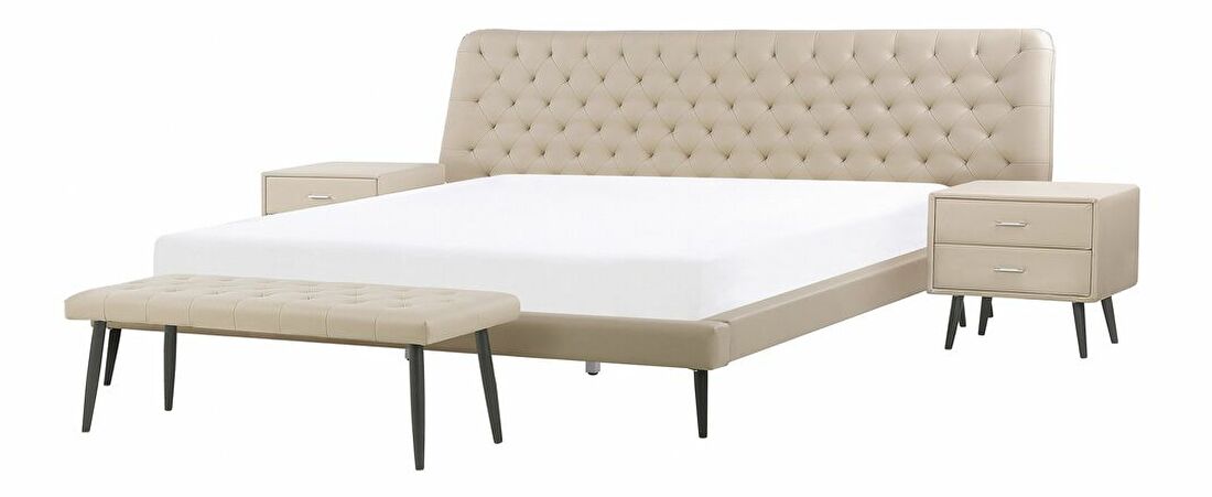 Spálňa ESONNA (s posteľou 160x200 cm) (béžová)