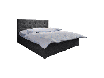 Manželská posteľ  Boxspring 180 cm Fade 1 (tmavosivá) (s matracom a úložným priestorom)