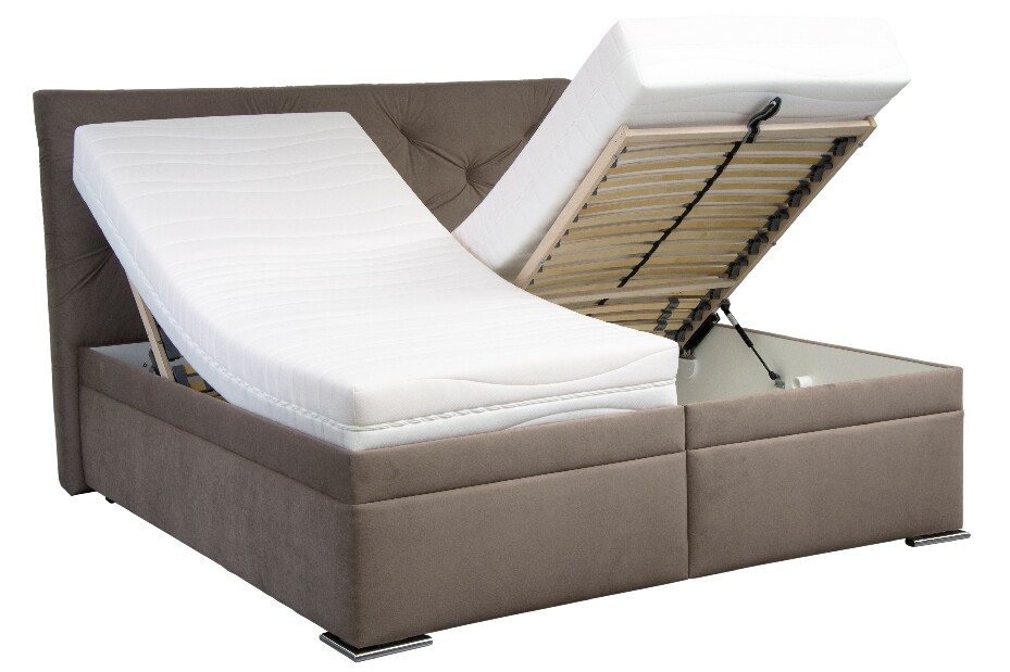 Manželská posteľ 180 cm Blanár Chicago (hnedá) (s roštom a matracom IVANA PLUS)