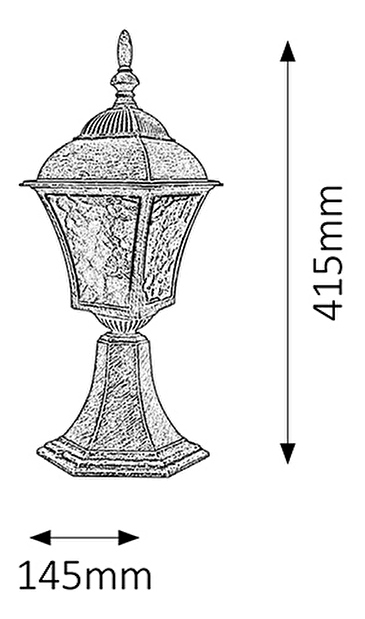 Vonkajšie svietidlo Toscana 8398 (antická strieborná)