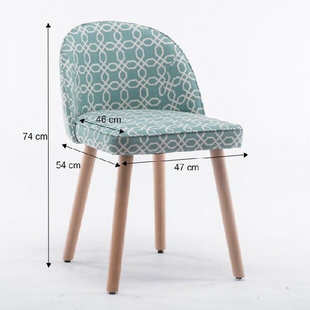 Jedálenská stolička Lalima (zelený vzor)