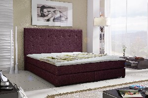 Manželská posteľ Boxspring 140 cm Caserta (fialová) (s matracmi)