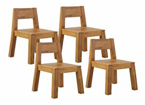 Set 4 ks záhradných stoličiek Livza (svetlé drevo)