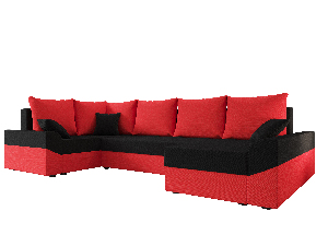 Rohová sedacia súprava Dusk Long (červená + čierna) (L)