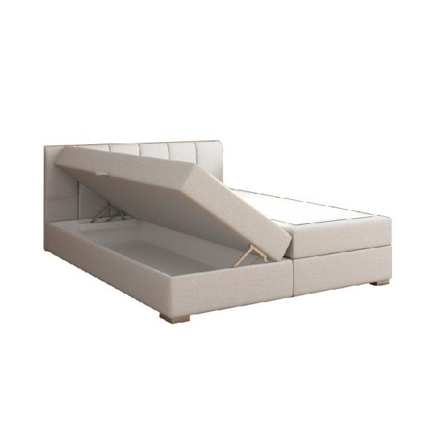 Manželská posteľ Boxspring 180 cm Rhoni (svetlosivá) (s roštom, matracom a úl. priestorom)