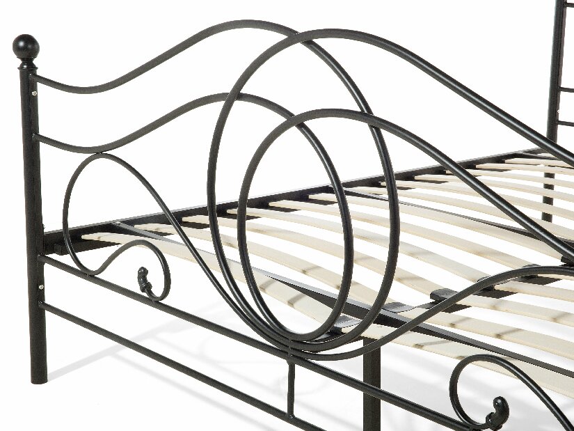 Manželská posteľ 160 cm LAURA (s roštom) (čierna) *výpredaj