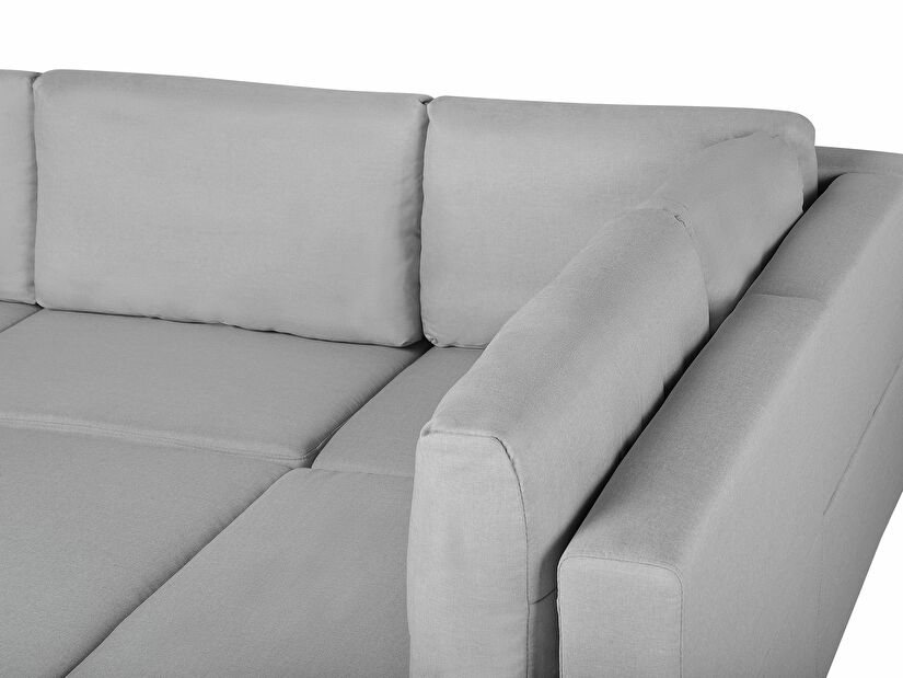Modulárna sedačka v tvare U FELLE (polyester) (svetlosivá) (pre 4 ľudí) (s taburetkou)
