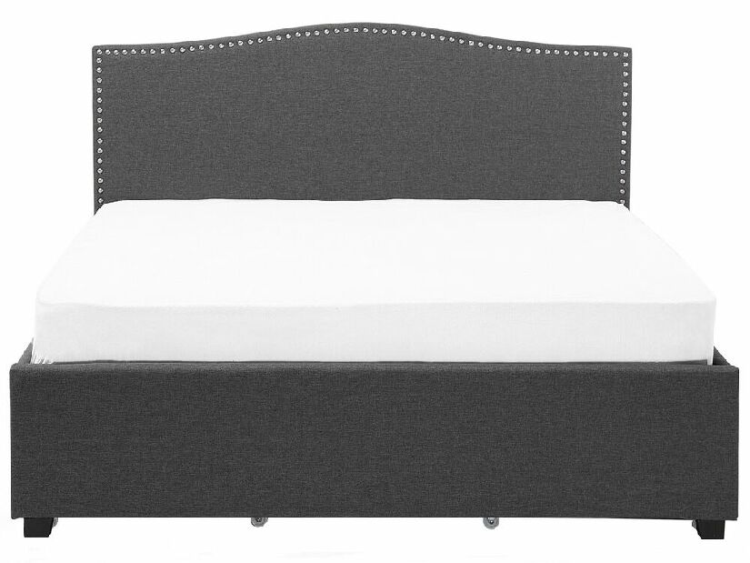 Manželská posteľ 160 cm MONTHY (s roštom a úl. priestorom) (sivá)