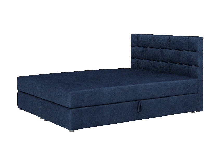 Manželská posteľ Boxspring 160x200 cm Waller (s roštom a matracom) (modrá) *výpredaj