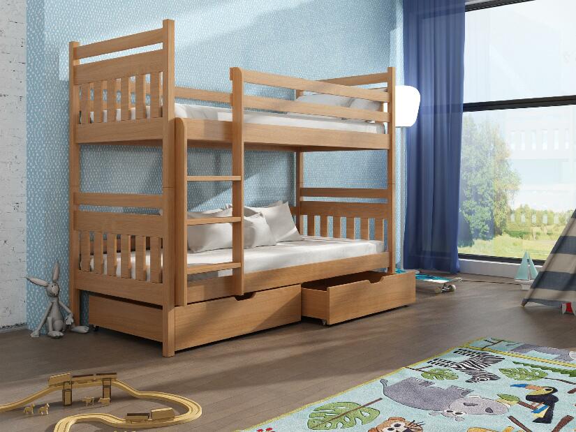 Detská poschodová posteľ 90 cm Aras (buk)