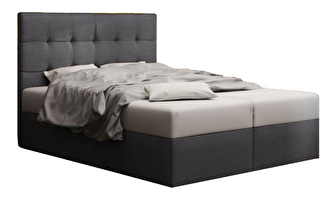 Manželská posteľ  Boxspring 180 cm Duel 2 Comfort (tmavosivá) (s matracom a úložným priestorom)