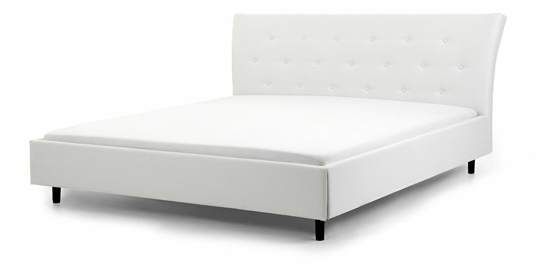 Manželská posteľ 180 cm SANTORI (s roštom) (biela)