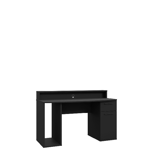 PC stolík Ayver (čierny mat) (s LED osvetlením)