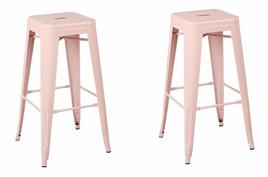 Set 2 ks barových stoličiek 76 cm Chloe (ružová)