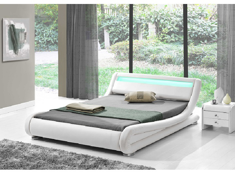 Manželská posteľ 160 cm Filida (s roštom a LED) *výpredaj