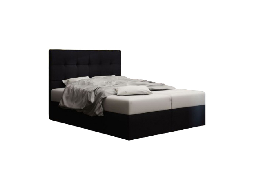 Manželská posteľ Boxspring 140 cm Duel 2 Comfort (čierna) (s matracom a úložným priestorom)