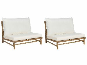 Set 2 ks záhradných stoličiek Theta (svetlé drevo + biela) 