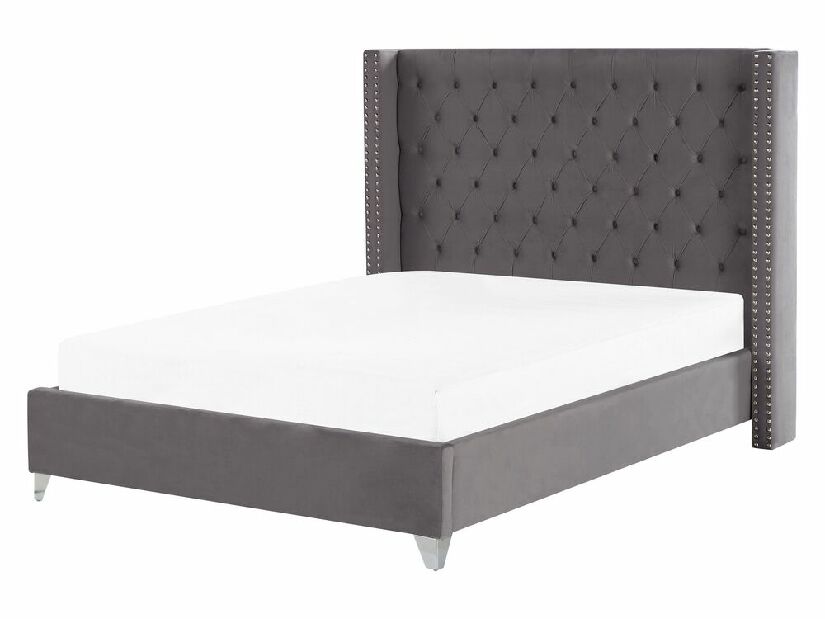 Manželská posteľ 160 cm LUBECK (s roštom) (sivá)