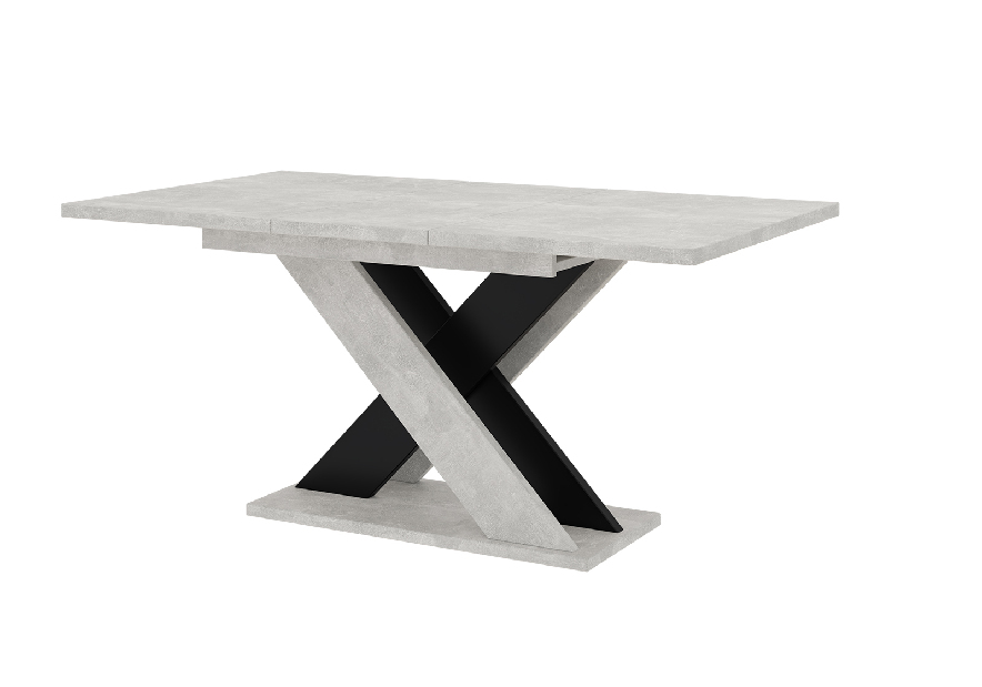 Jedálenský stôl Xalin (svetlosivá + čierna) (pre 4 až 6 osôb)