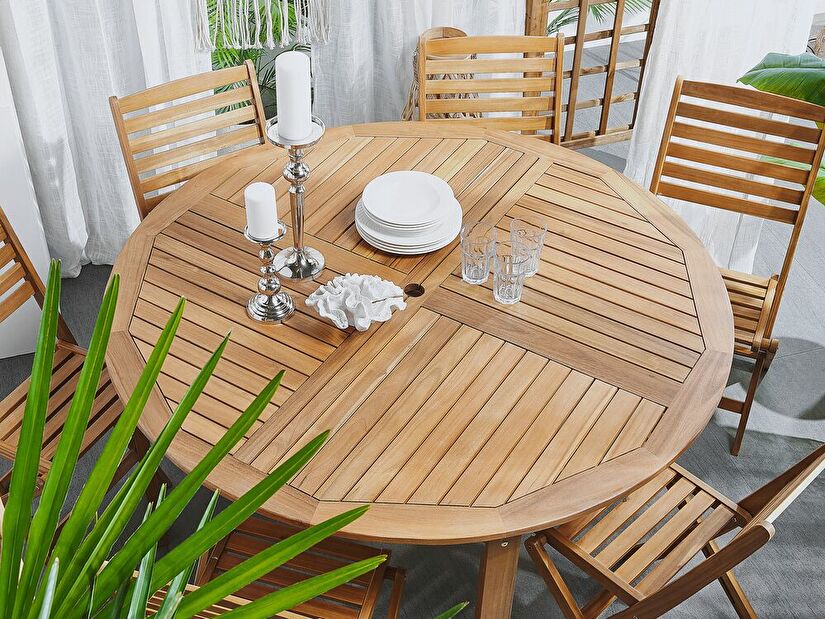 Záhradný stôl TALAVO (svetlé drevo) (pre 6 osôb)