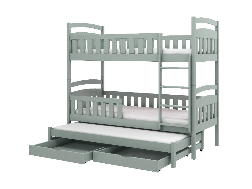 Detská posteľ 90 x 190 cm ANNETT (s roštom a úl. priestorom) (grafit)