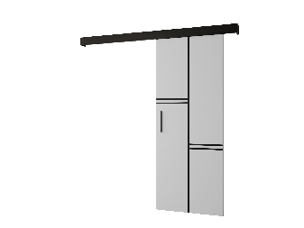 Posuvné dvere 90 cm Sharlene VIII (biela matná + čierna matná + čierna)