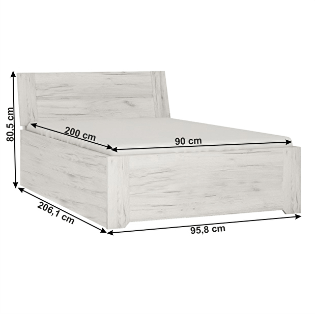 Jednolôžková posteľ 90 cm Adamus Typ 90 (s úložným priestorom)