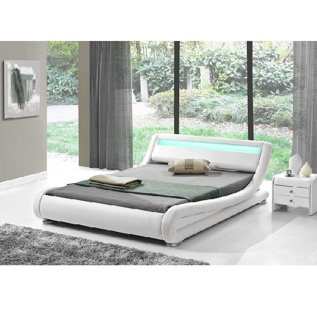 Manželská posteľ 160 cm Sampana (s roštom a LED) *výpredaj