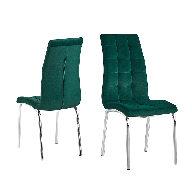 Jedálenská stolička Harison NEW (smaragdová + chróm)