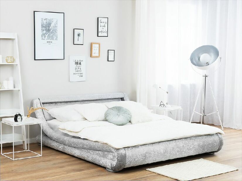 Manželská posteľ 140 cm AVENUE 2 (s roštom) (strieborná)