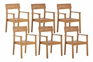 Set 6 ks záhradných stoličiek Fernanda (svetlé drevo)