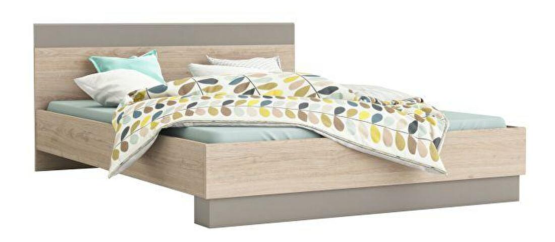 Manželská posteľ 160 cm Bihop (dub arizona + sivá) *výpredaj