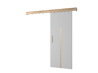 Posuvné dvere 90 cm Sharlene X (biela matná + dub sonoma + zlatá)