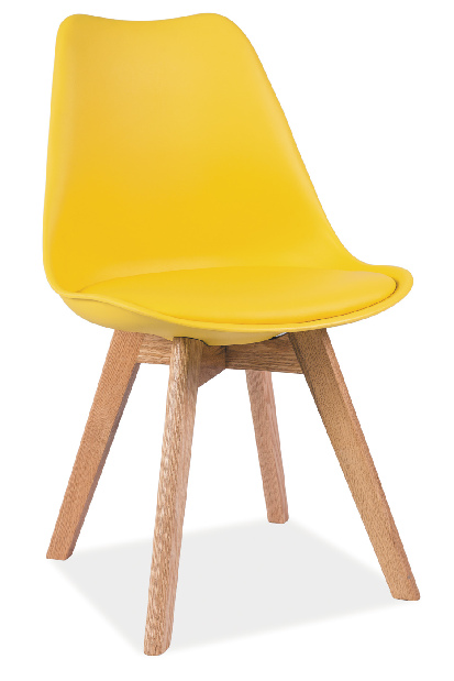 Jedálenská stolička Aste (žltá + dub)