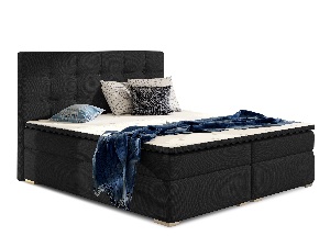 Manželská posteľ Boxspring 160 cm Irma 01 (čierna)