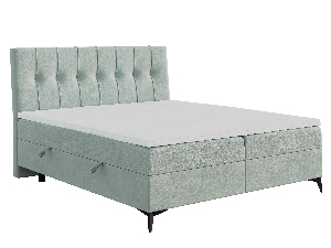 Manželská posteľ Boxspring 180 cm Leny (mätová) (s matracom a úl. priestorom)