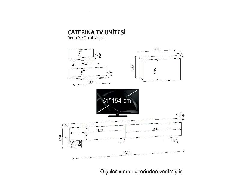 TV stolík/skrinka Cat (biela + orech)