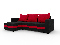 Rohová sedačka Safino  (čierna + červená) (L)