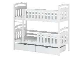 Detská posteľ 80 x 180 cm Sarina (s roštom a úl. priestorom) (biela)